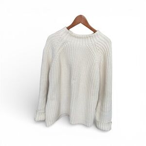 J. Crew 100 % Cotton Cream Women's Crew Neck Sweater
